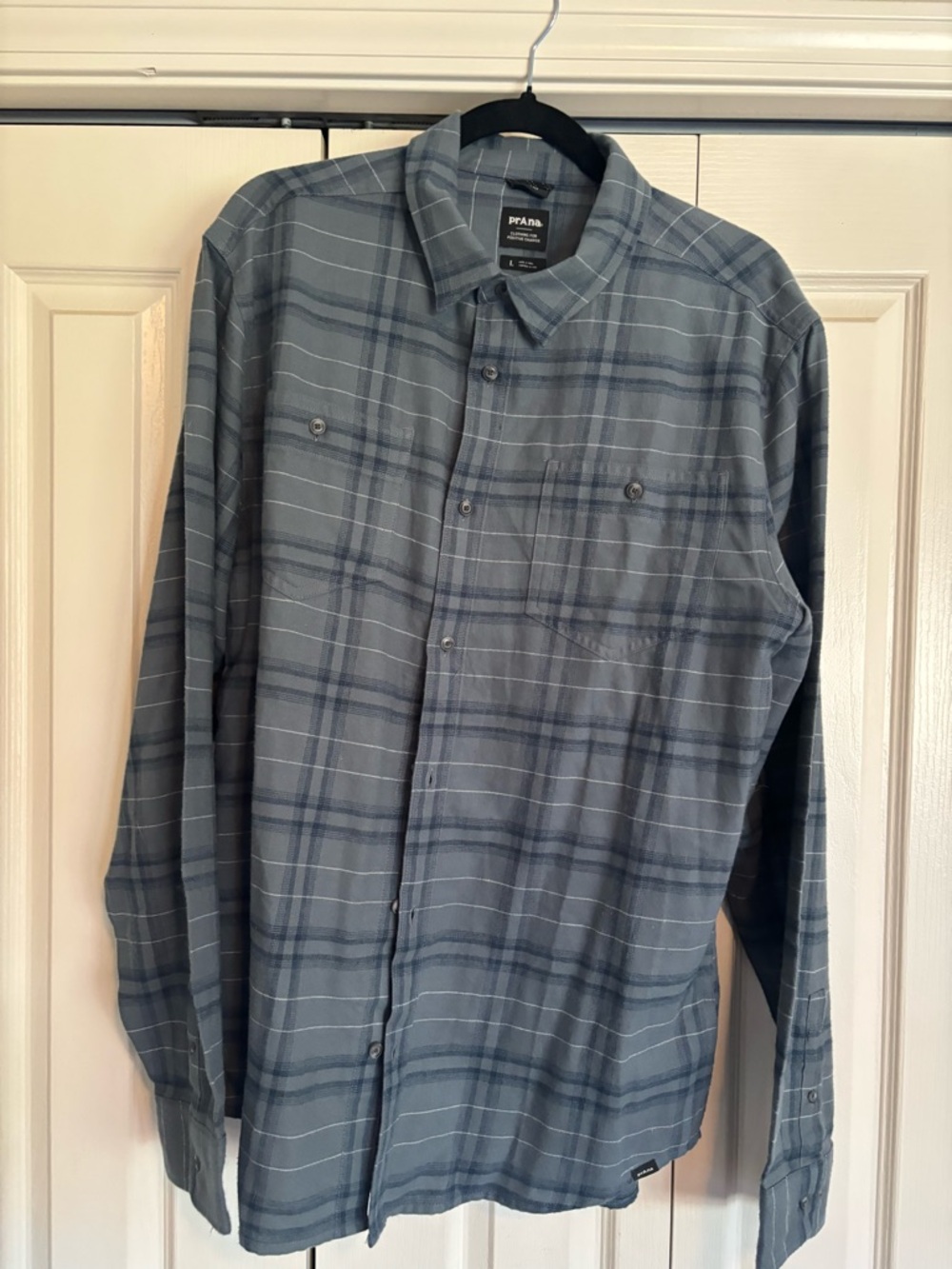 Prana Men's Plaid Button-Up Shirt - Blue Gray